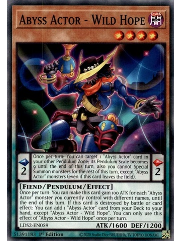 Abyss Actor - Wild Hope - LDS2-EN059 - Common 1st Edition 1