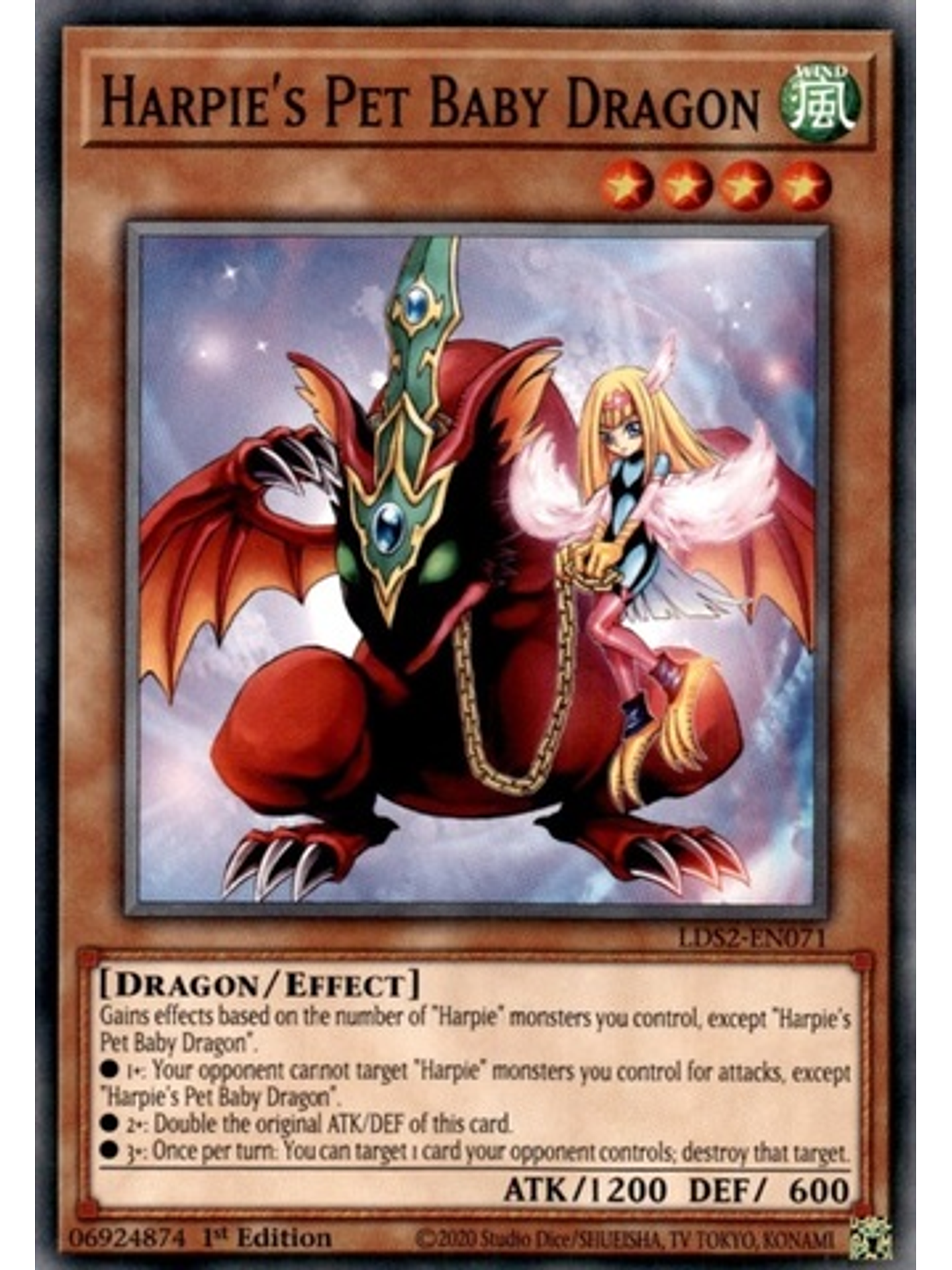 Harpie's Pet Baby Dragon - LDS2-EN071 - Common 1st Edition 1