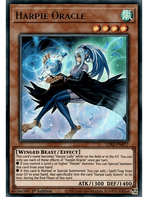 Harpie Oracle (Blue) - LDS2-EN077 - Ultra Rare 1st Edition