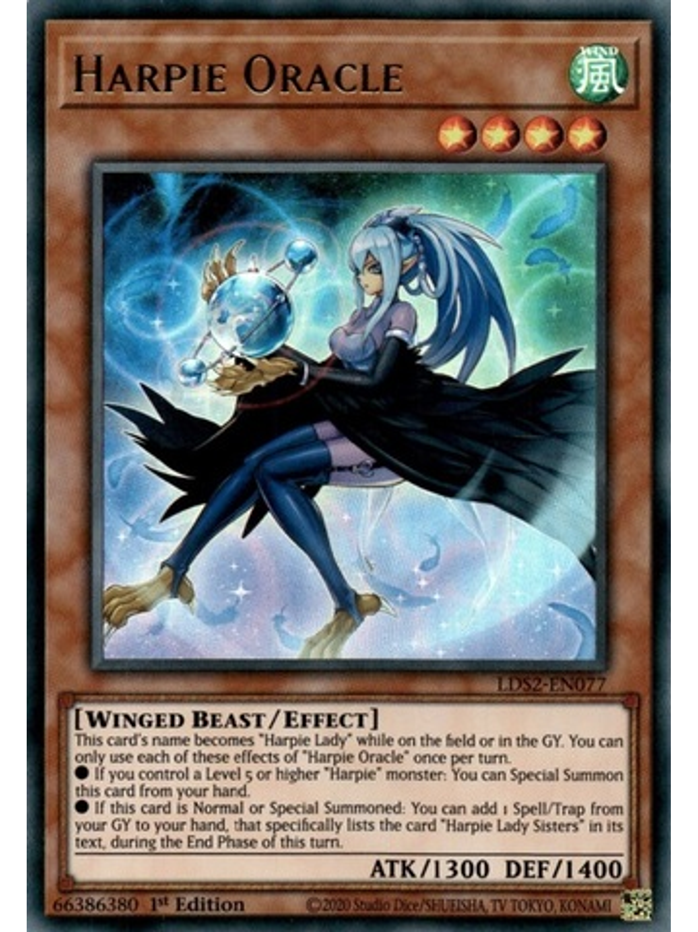 Harpie Oracle (Green) - LDS2-EN077 - Ultra Rare 1st Edition 1