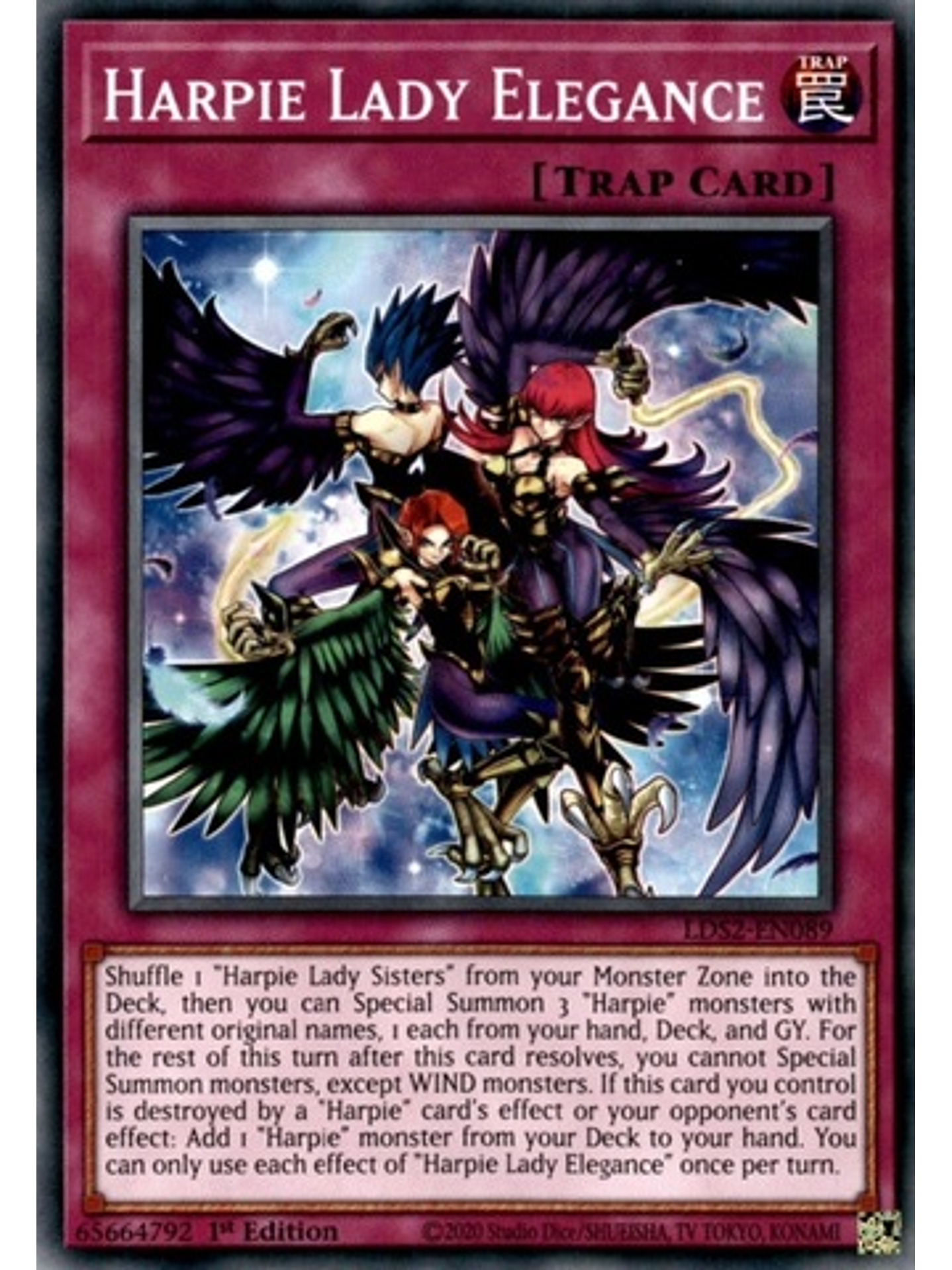 Harpie Lady Elegance - LDS2-EN089 - Common 1st Edition 1