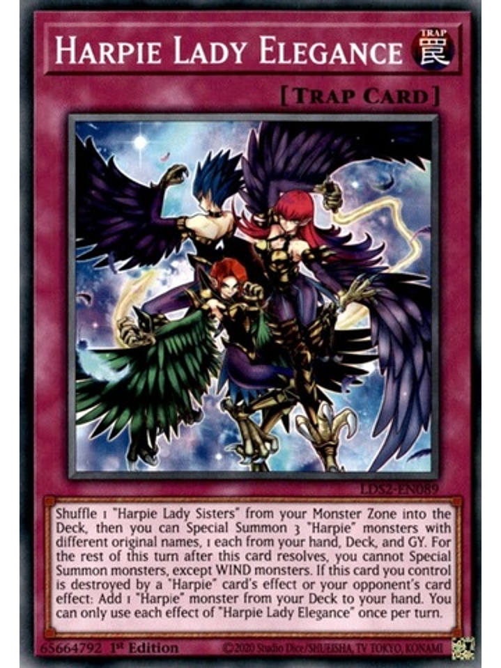 Harpie Lady Elegance - LDS2-EN089 - Common 1st Edition 1