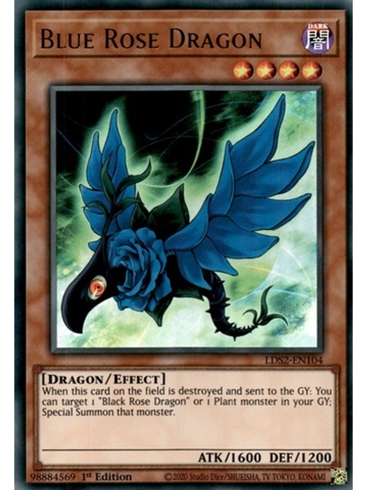 Blue Rose Dragon (Blue) - LDS2-EN104 - Ultra Rare 1st Edition 1