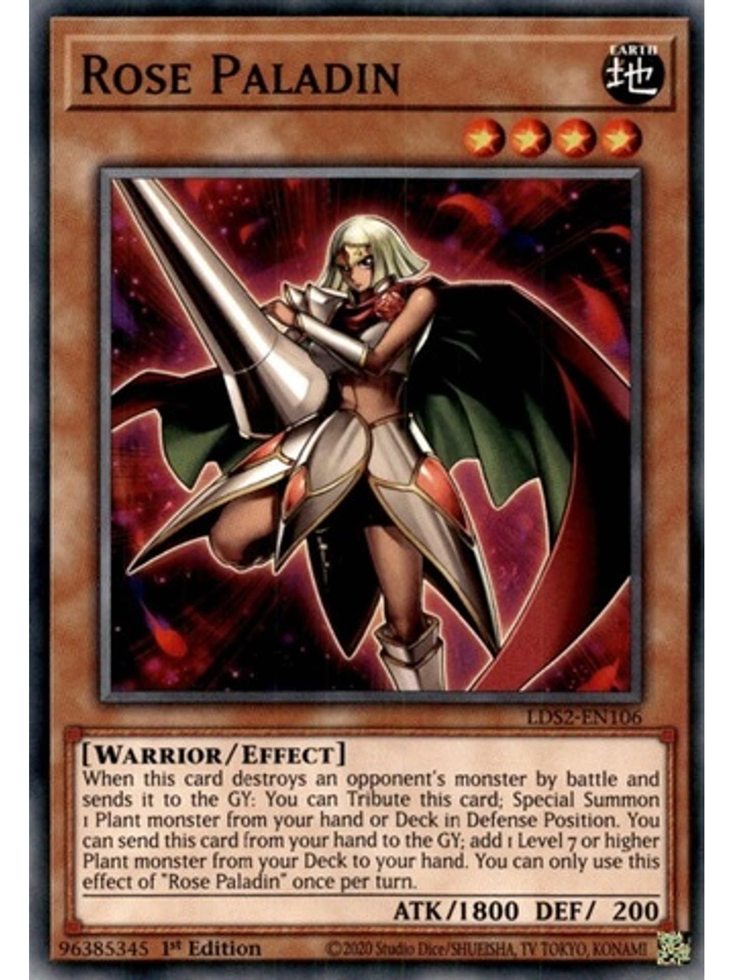 Rose Paladin - LDS2-EN106 - Common 1st Edition 1