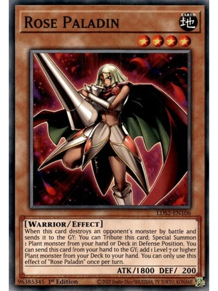 Rose Paladin - LDS2-EN106 - Common 1st Edition 1