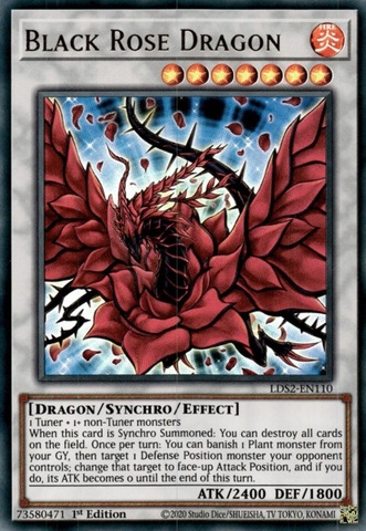 Black Rose Dragon (Green) - LDS2-EN110 - Ultra Rare 1st Edition