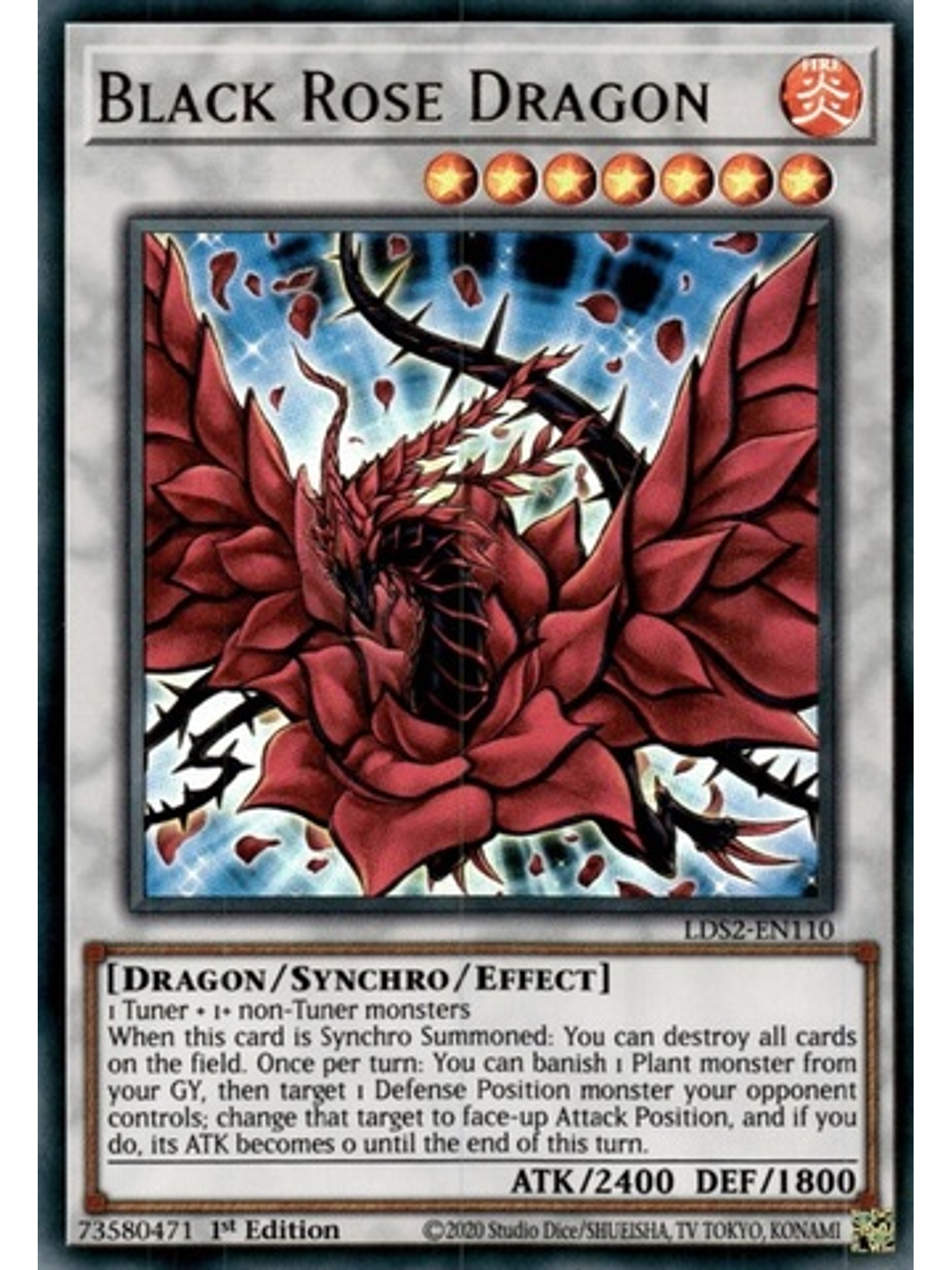Black Rose Dragon (Purple) - LDS2-EN110 - Ultra Rare 1st Edition 1