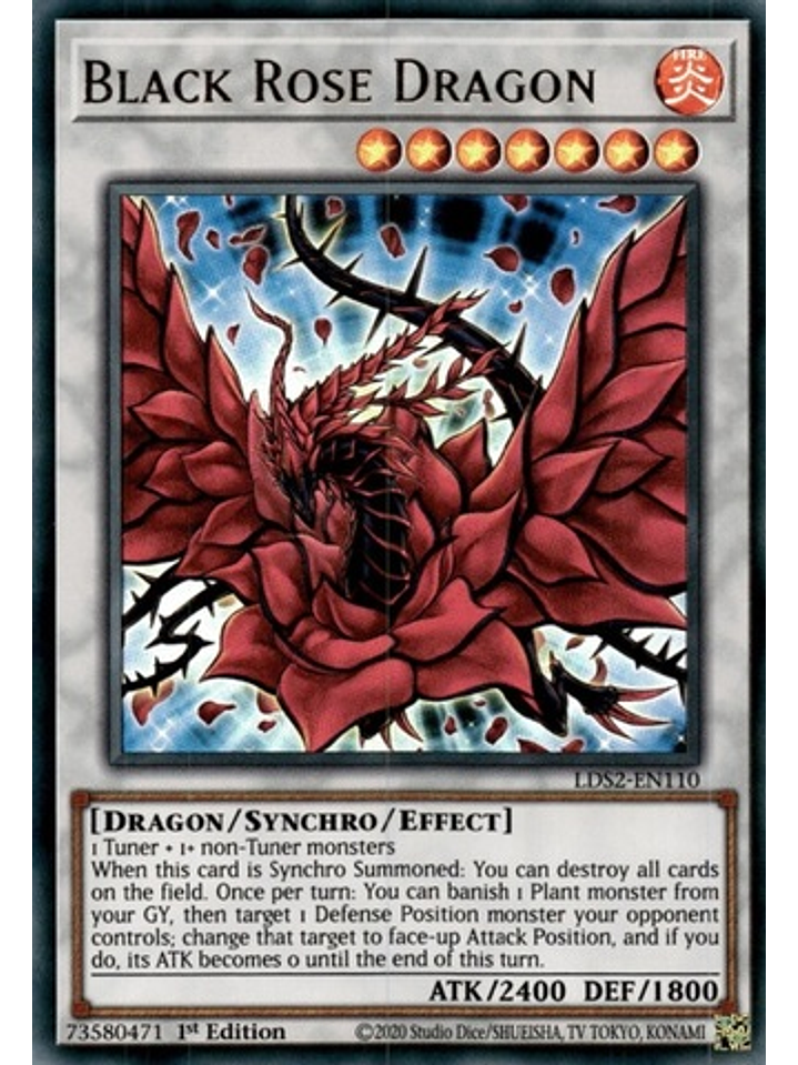 Black Rose Dragon (Purple) - LDS2-EN110 - Ultra Rare 1st Edition 1