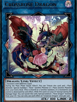 Crossrose Dragon (Blue) - LDS2-EN114 - Ultra Rare 1st Edition