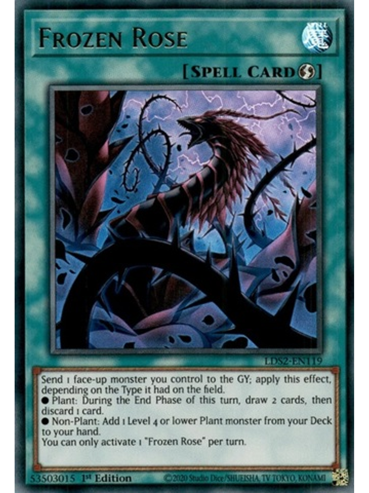 Frozen Rose (Green) - LDS2-EN119 - Ultra Rare 1st Edition 1