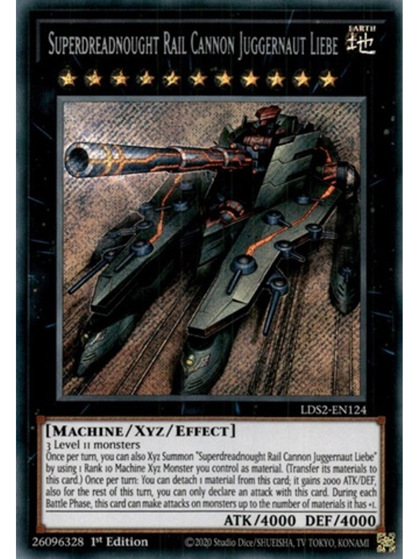 Superdreadnought Rail Cannon Juggernaut Liebe - LDS2-EN124 - Secret Rare 1st Edition 1