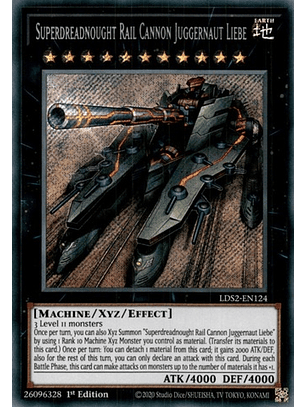 Superdreadnought Rail Cannon Juggernaut Liebe - LDS2-EN124 - Secret Rare 1st Edition
