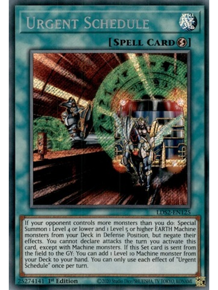 Urgent Schedule - LDS2-EN125 - Secret Rare 1st Edition 1