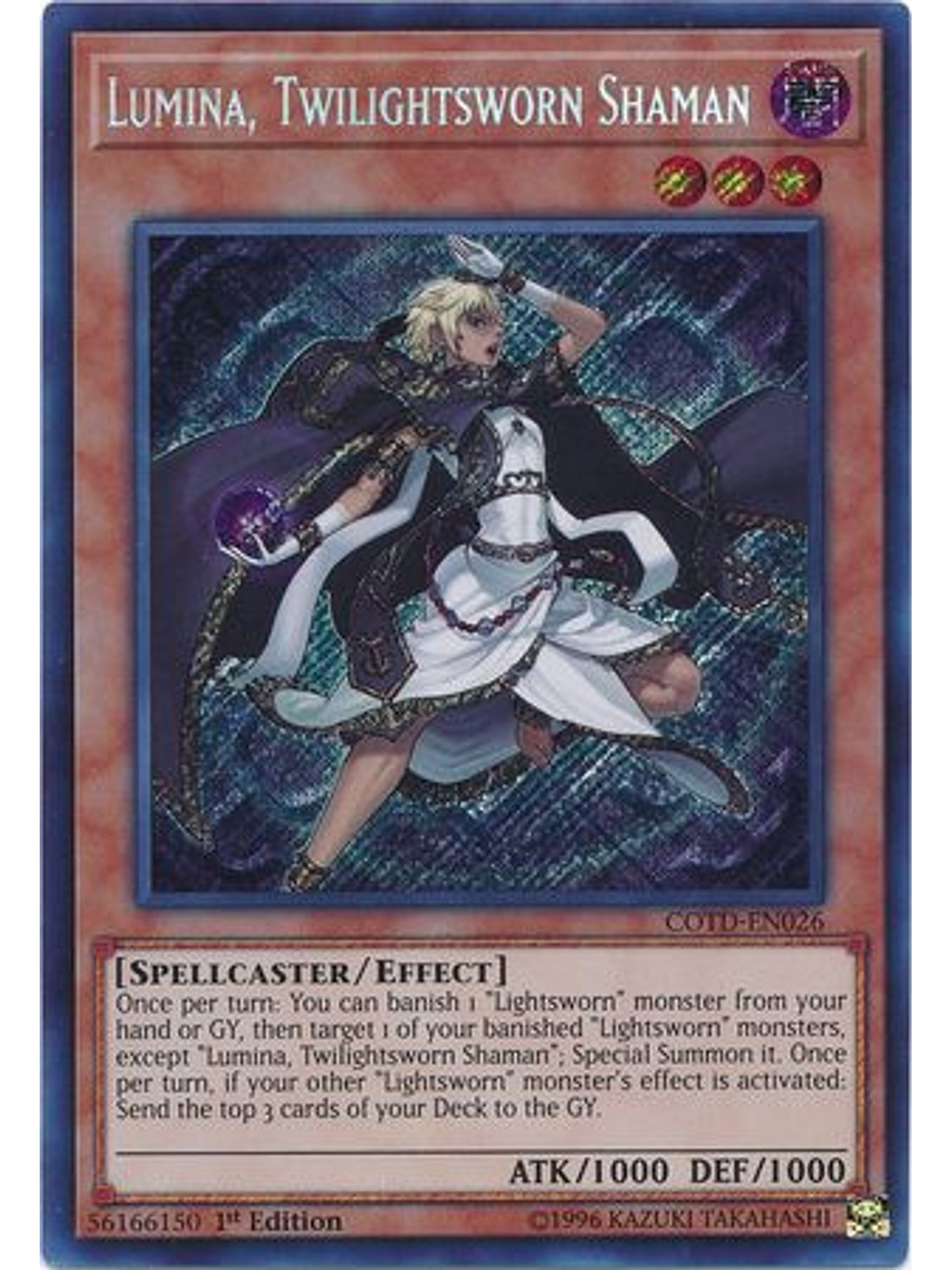 Lumina, Twilightsworn Shaman - COTD-EN026 - Secret Rare 1st Edition 1