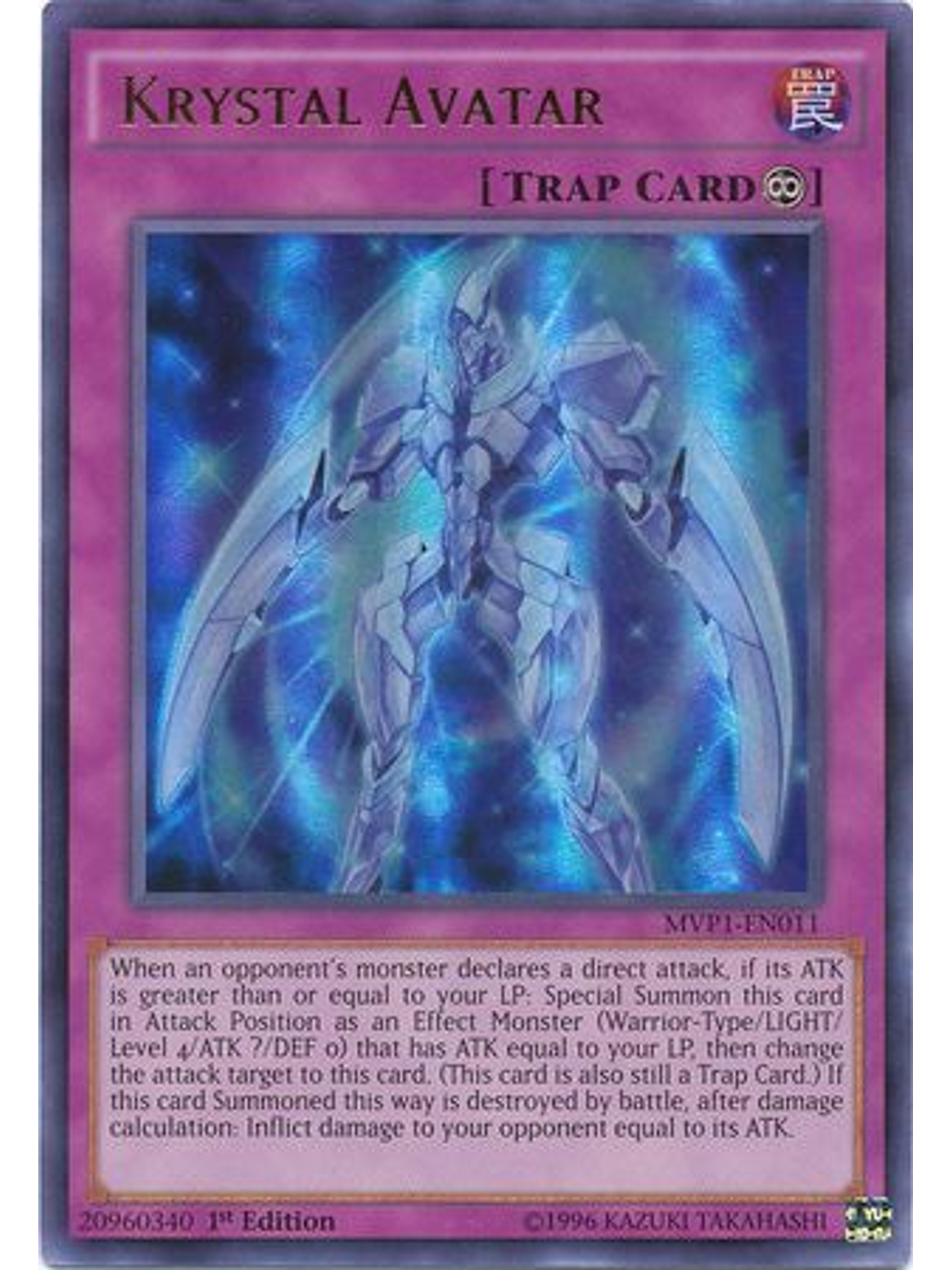 Krystal Avatar - MVP1-EN011 - Ultra Rare 1st Edition 1