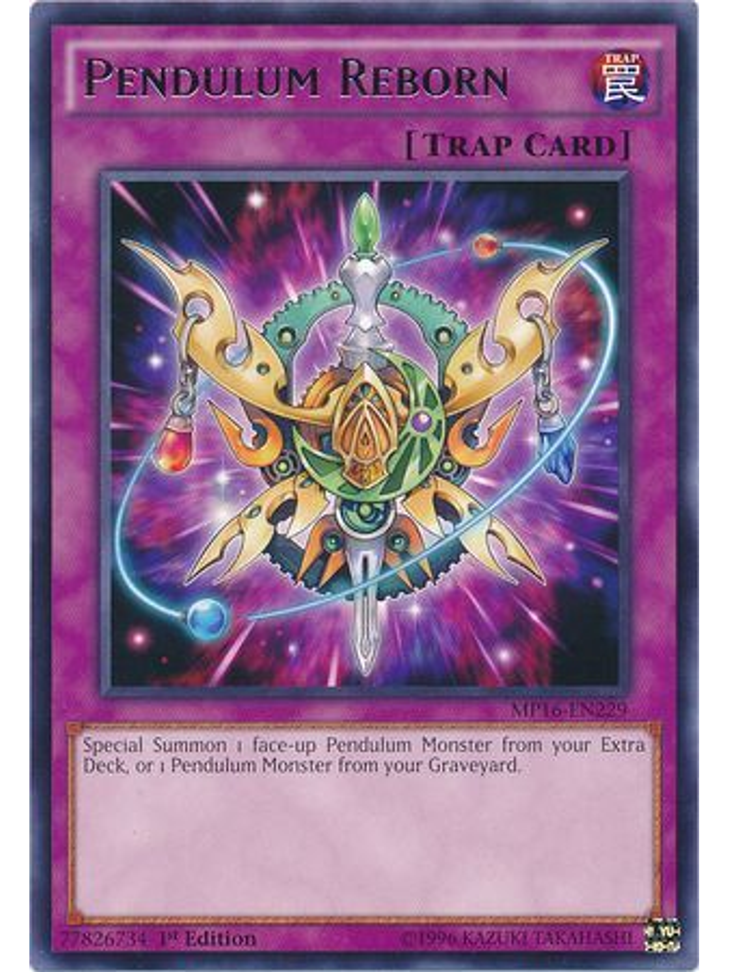 Pendulum Reborn - MP16-EN229 - Rare 1st Edition 1