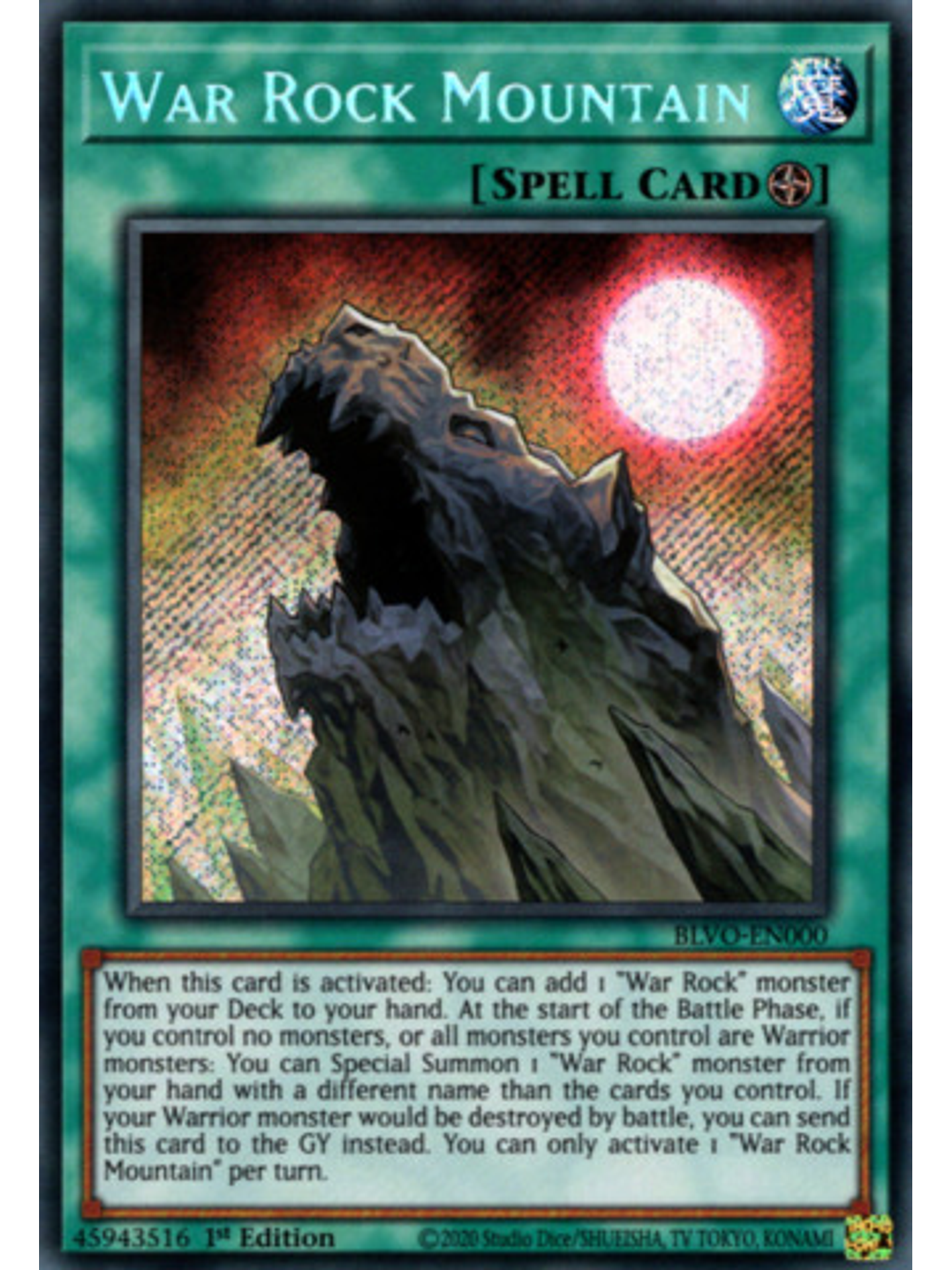 War Rock Mountain - BLVO-EN000 - Secret Rare 1st Edition 1