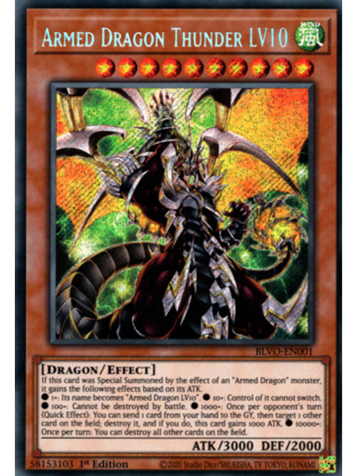 Armed Dragon Thunder LV10 - BLVO-EN001 - Secret Rare 1st Edition 1