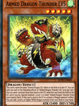 Armed Dragon Thunder LV5 - BLVO-EN003 - Super Rare 1st Edition