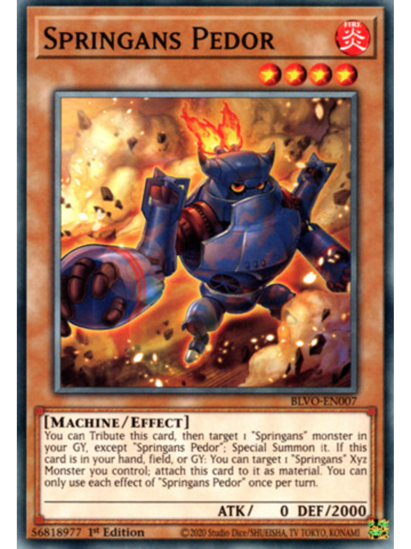 Springans Pedor - BLVO-EN007 - Common 1st Edition 1