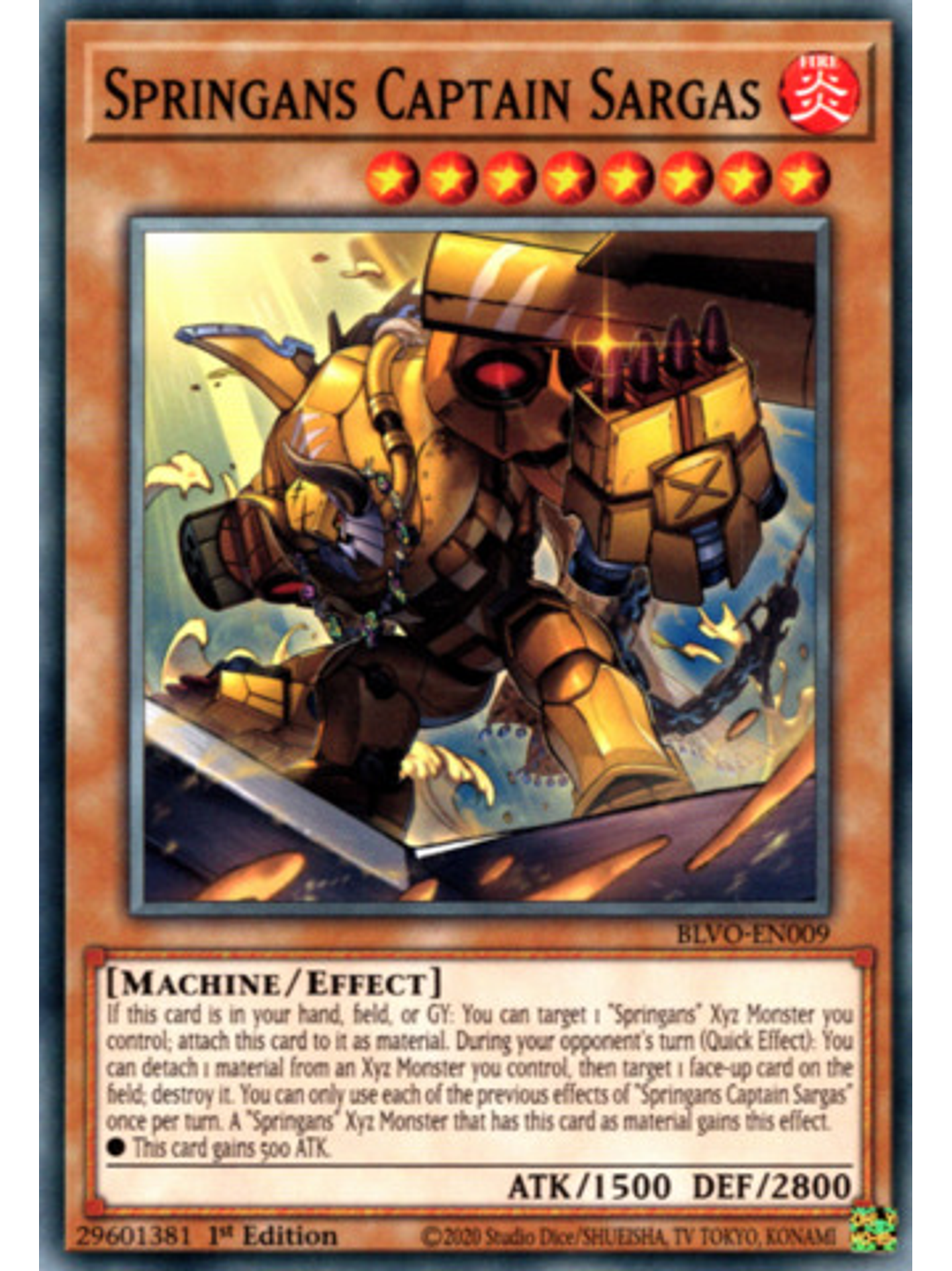 Springans Captain Sargas - BLVO-EN009 - Common 1st Edition 1