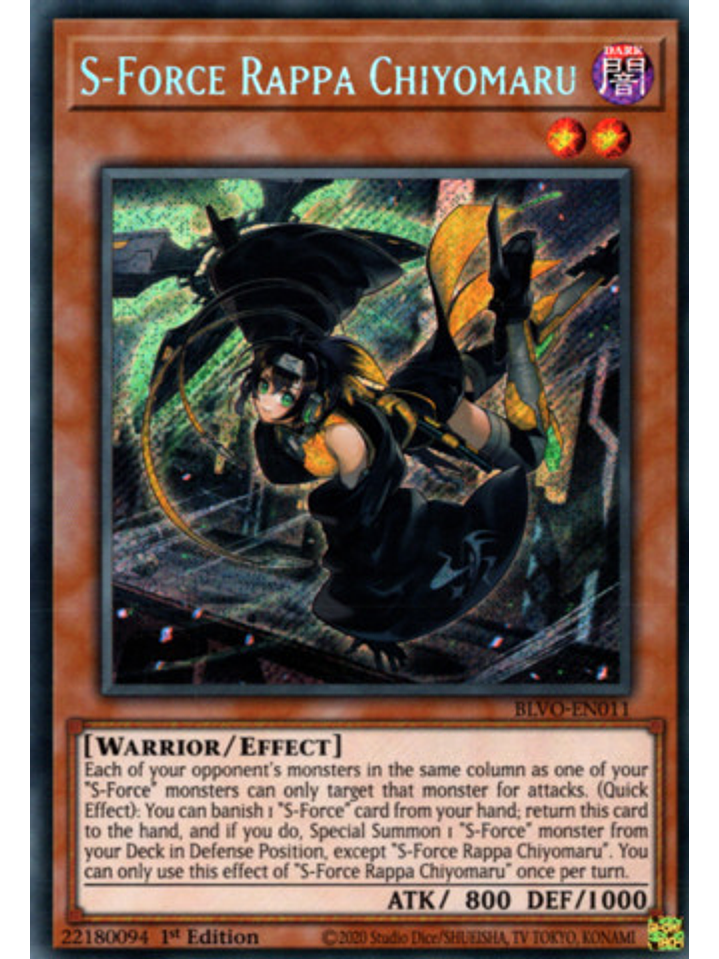S-Force Rappa Chiyomaru - BLVO-EN011 - Secret Rare 1st Edition 1