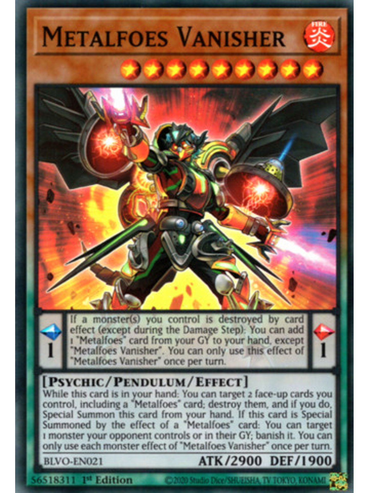 Metalfoes Vanisher - BLVO-EN021 - Super Rare 1st Edition 1