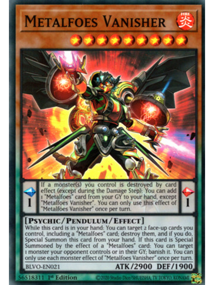 Metalfoes Vanisher - BLVO-EN021 - Super Rare 1st Edition 1