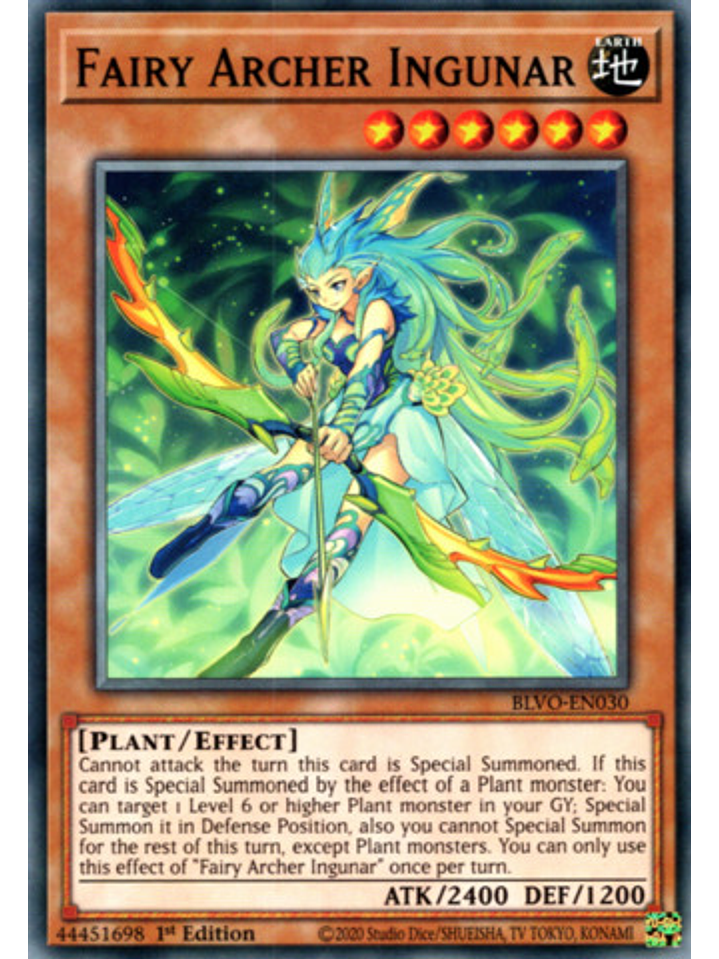 Fairy Archer Ingunar - BLVO-EN030 - Common 1st Edition 1