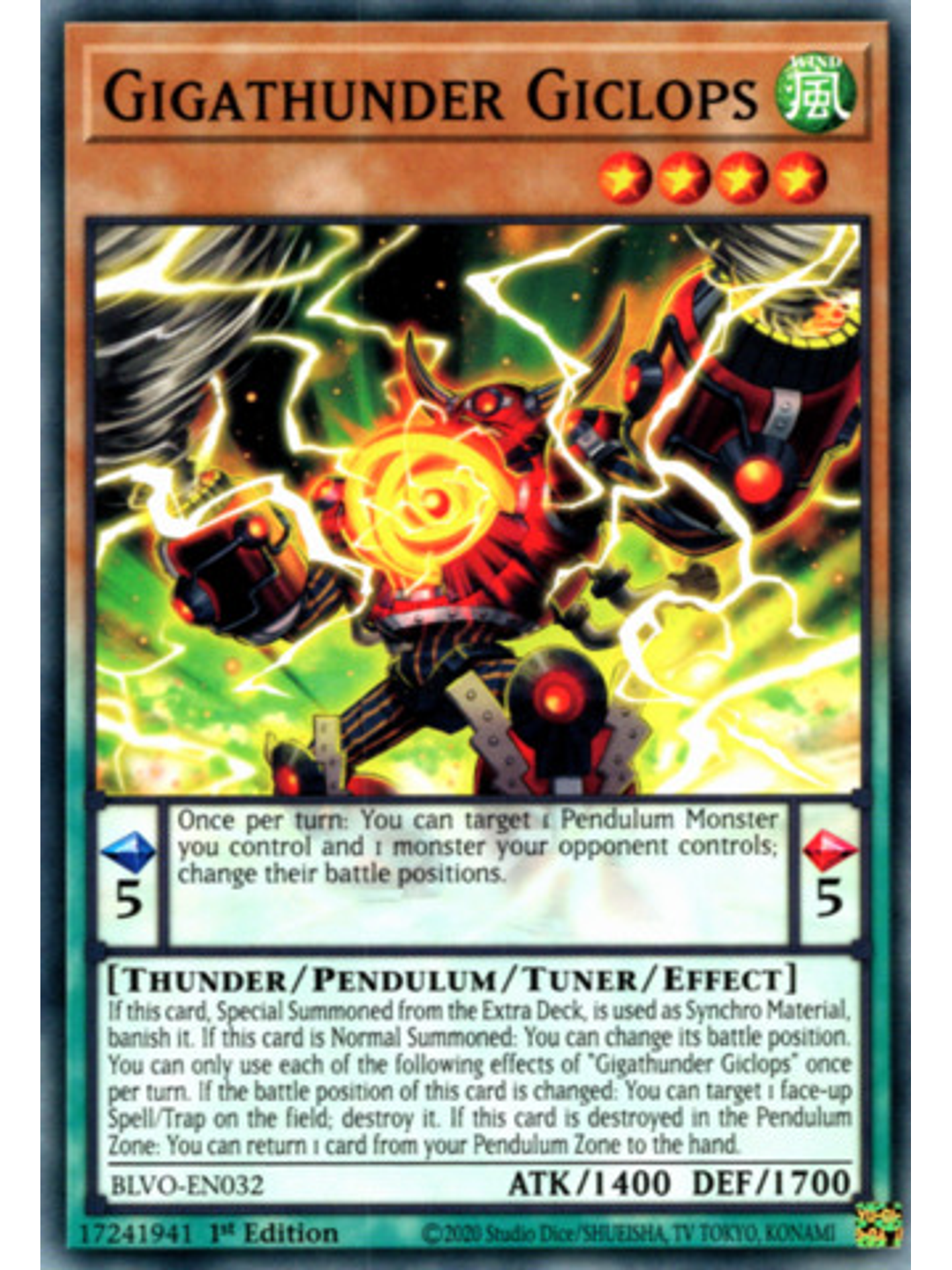 Gigathunder Giclops - BLVO-EN032 - Common 1st Edition 1