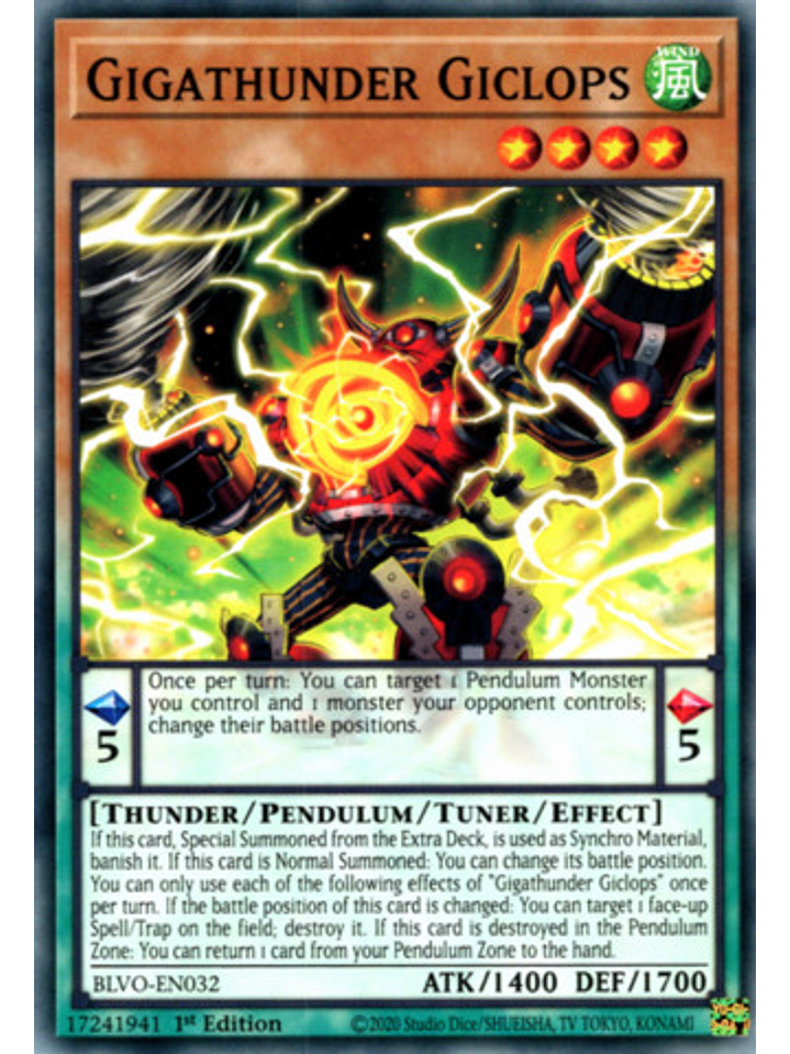 Gigathunder Giclops - BLVO-EN032 - Common 1st Edition 1