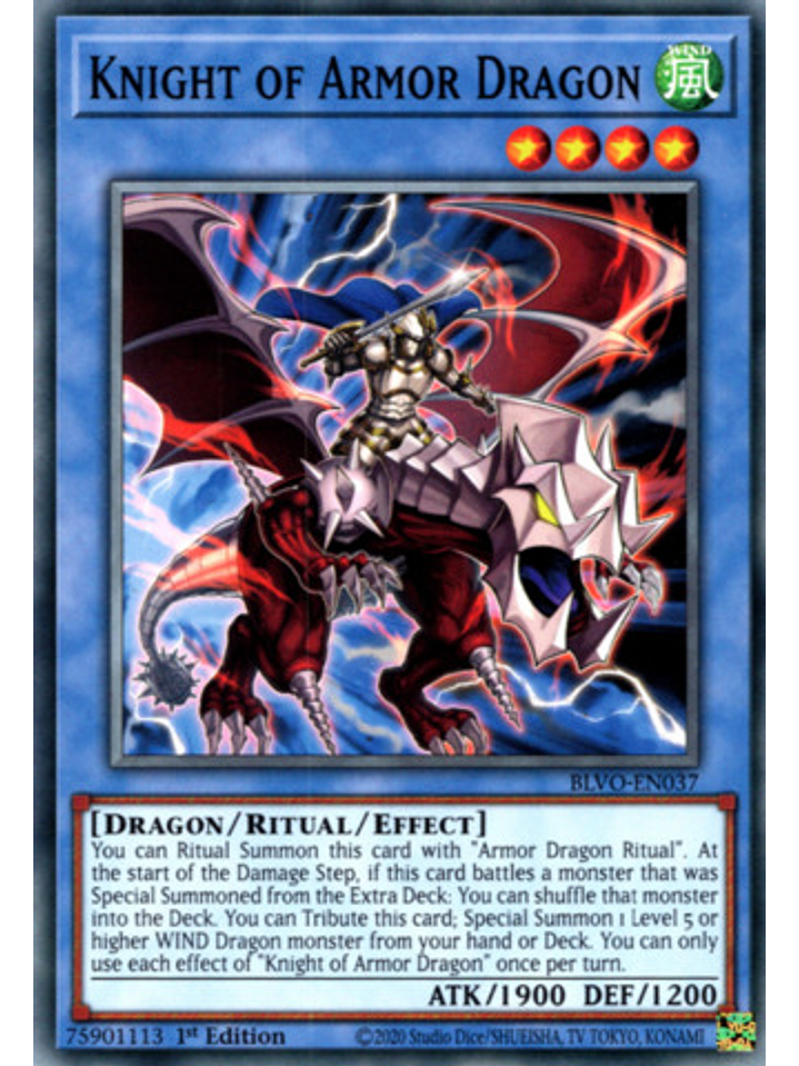 Knight of Armor Dragon - BLVO-EN037 - Common 1st Edition 1