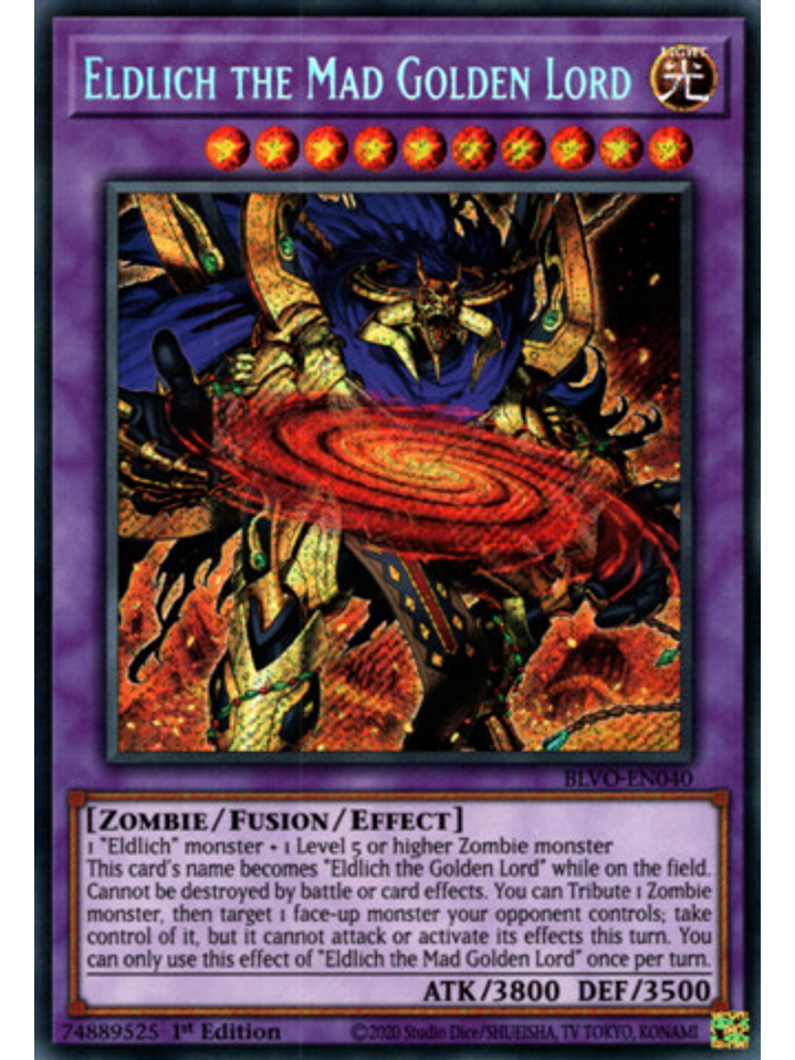 Eldlich the Mad Golden Lord - BLVO-EN040 - Secret Rare 1st Edition 1