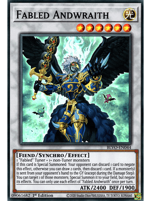 Fabled Andwraith - BLVO-EN044 - Super Rare 1st Edition
