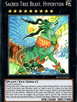 Sacred Tree Beast, Hyperyton - BLVO-EN047 - Super Rare 1st Edition