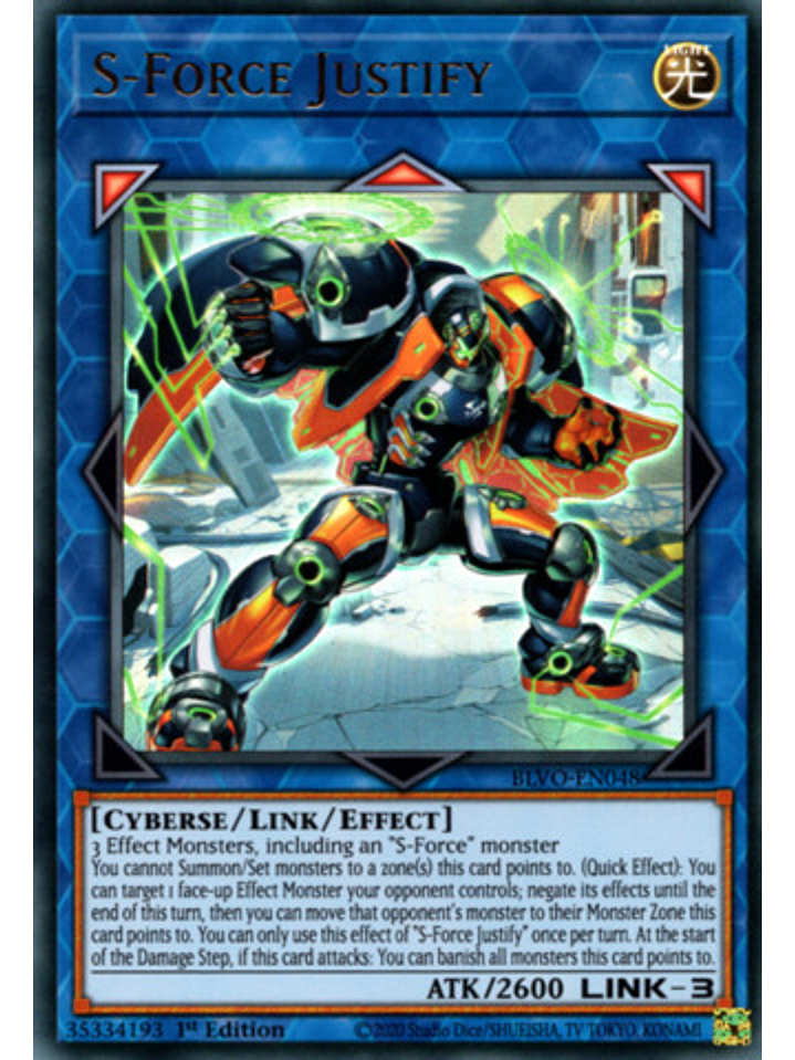S-Force Justify - BLVO-EN048 - Ultra Rare 1st Edition 1