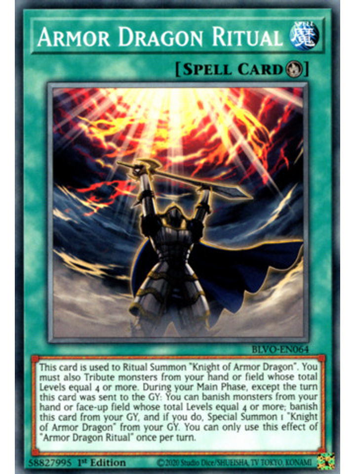 Armor Dragon Ritual - BLVO-EN064 - Common 1st Edition 1