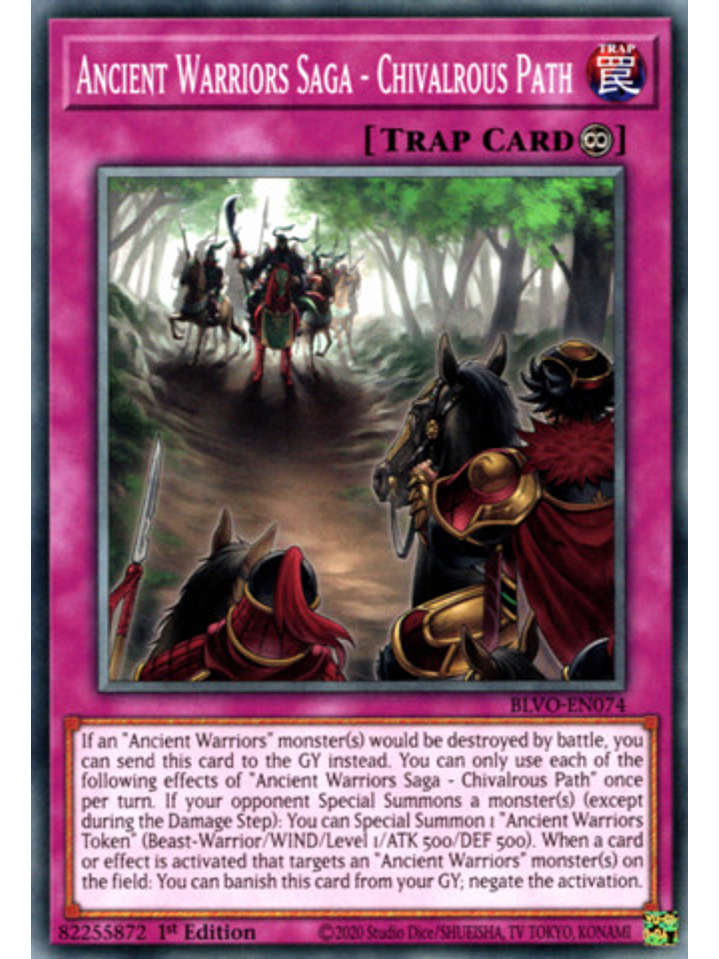 Ancient Warriors Saga - Chivalrous Path - BLVO-EN074 - Common 1st Edition 1