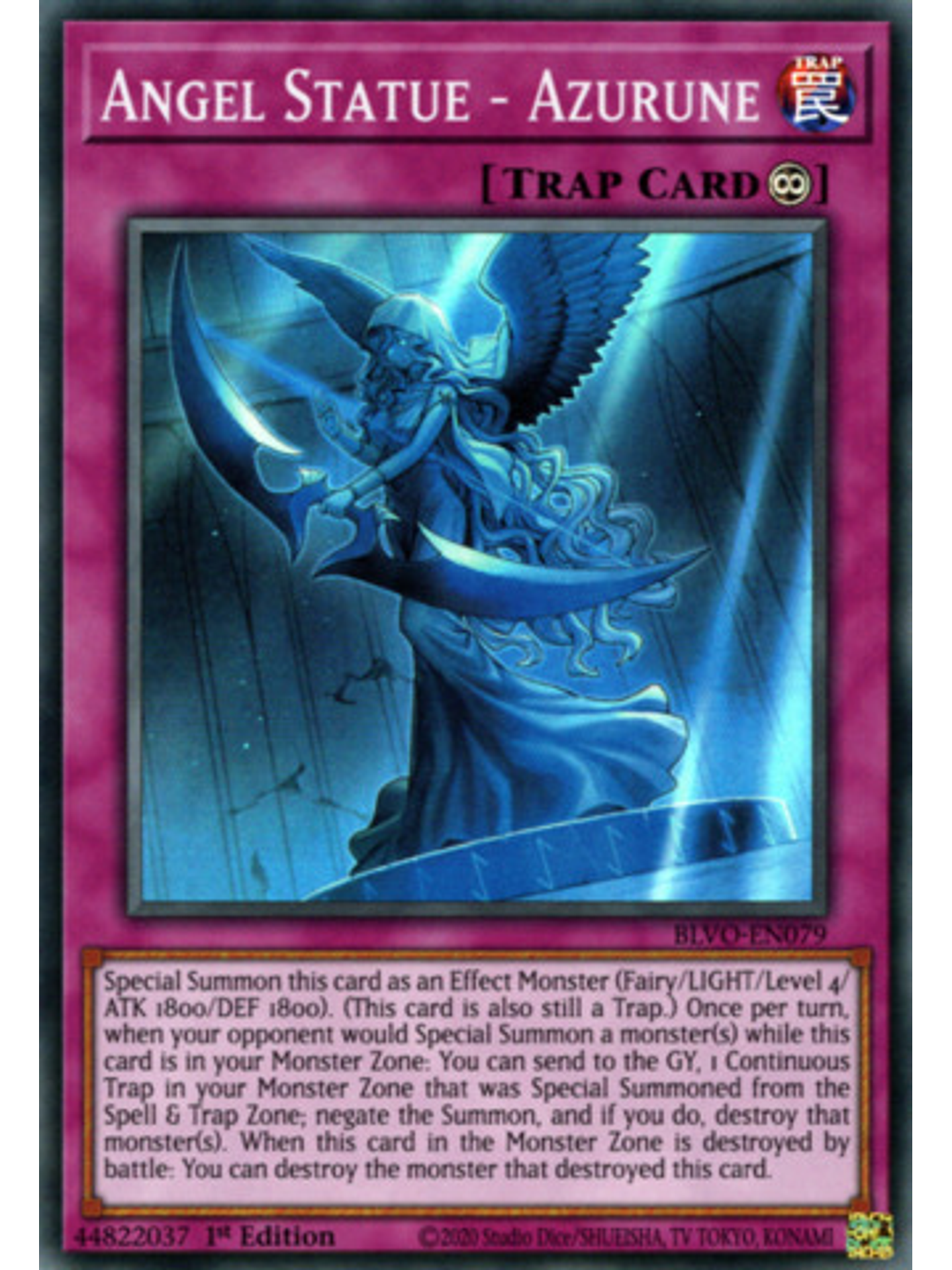 Angel Statue - Azurune - BLVO-EN079 - Super Rare 1st Edition 1