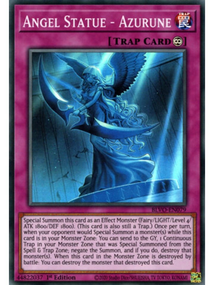 Angel Statue - Azurune - BLVO-EN079 - Super Rare 1st Edition 1