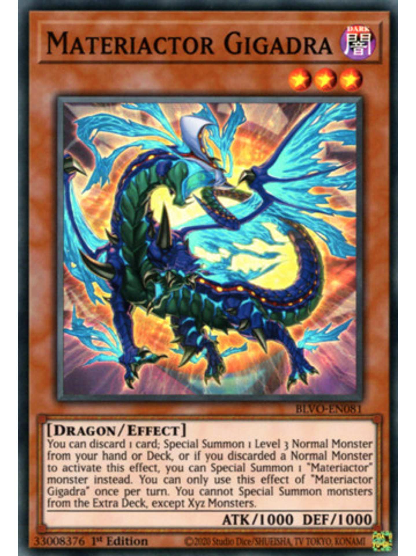 Materiactor Gigadra - BLVO-EN081 - Super Rare 1st Edition 1