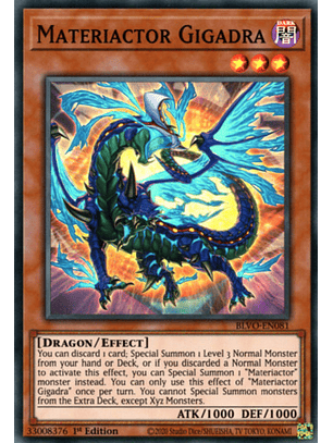 Materiactor Gigadra - BLVO-EN081 - Super Rare 1st Edition