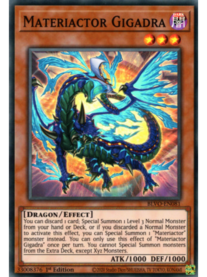 Materiactor Gigadra - BLVO-EN081 - Super Rare 1st Edition 1