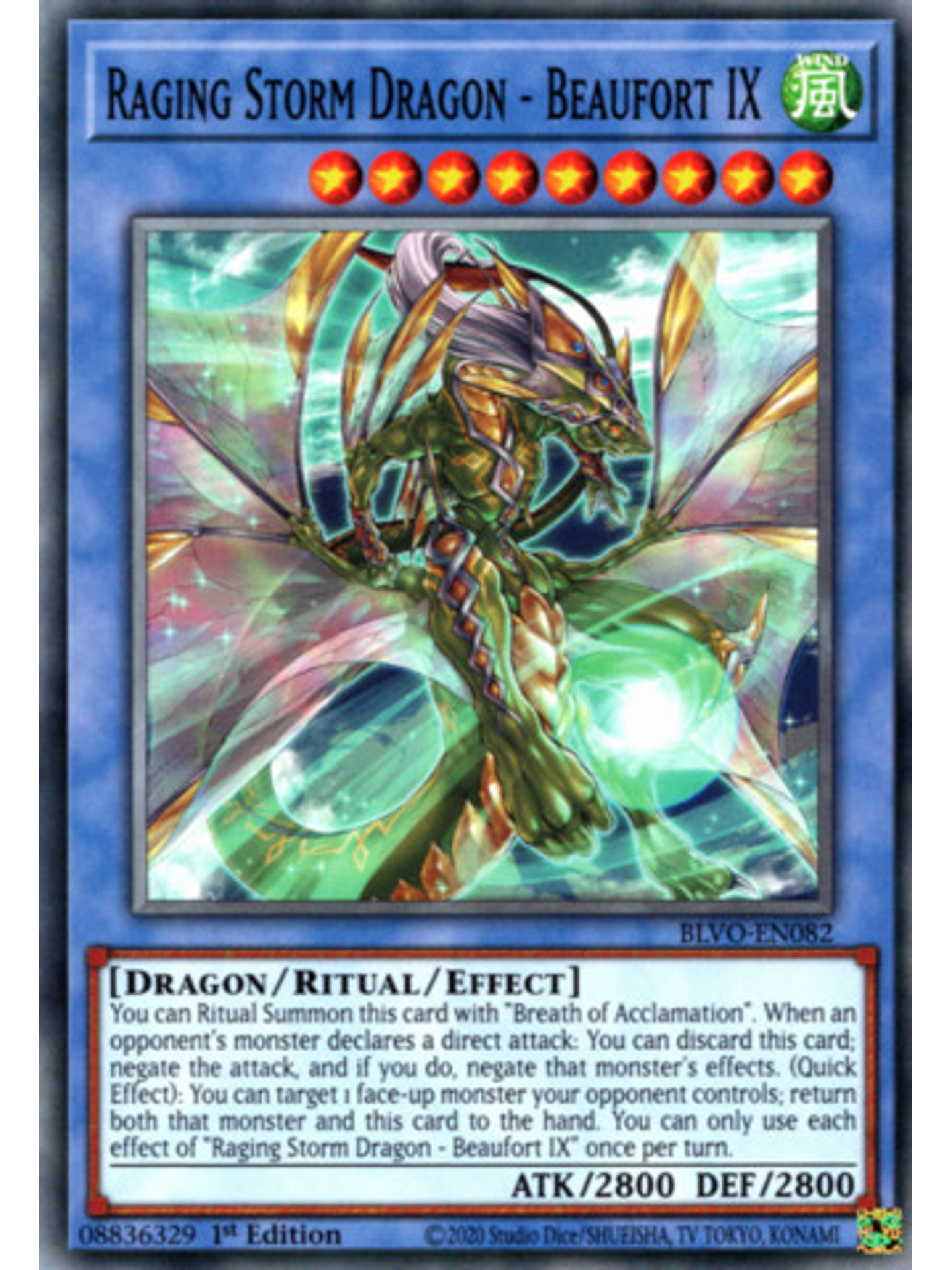 Raging Storm Dragon - Beaufort IX - BLVO-EN082 - Common 1st Edition 1