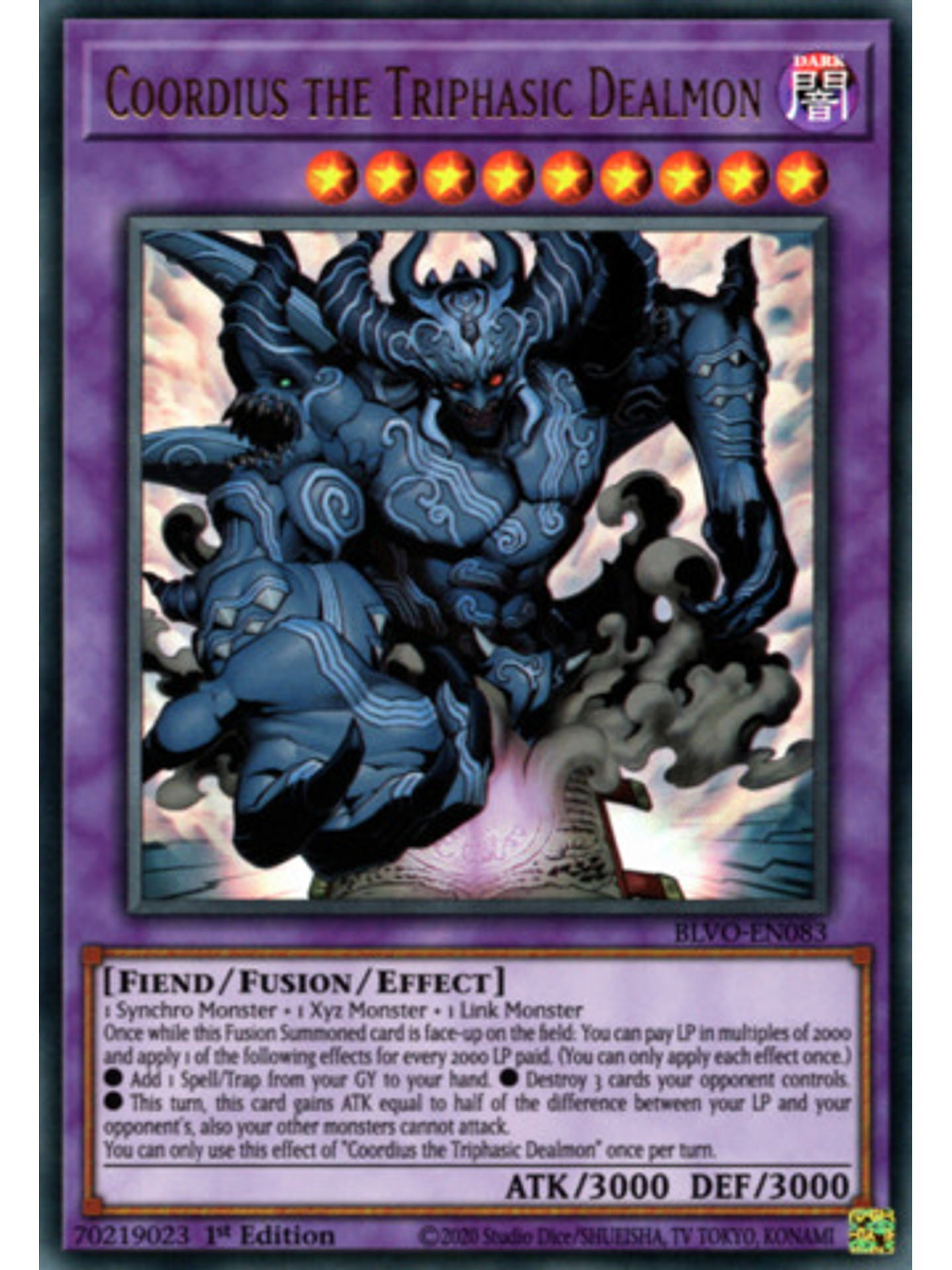 Coordius the Triphasic Dealmon - BLVO-EN083 - Ultra Rare 1st Edition 1