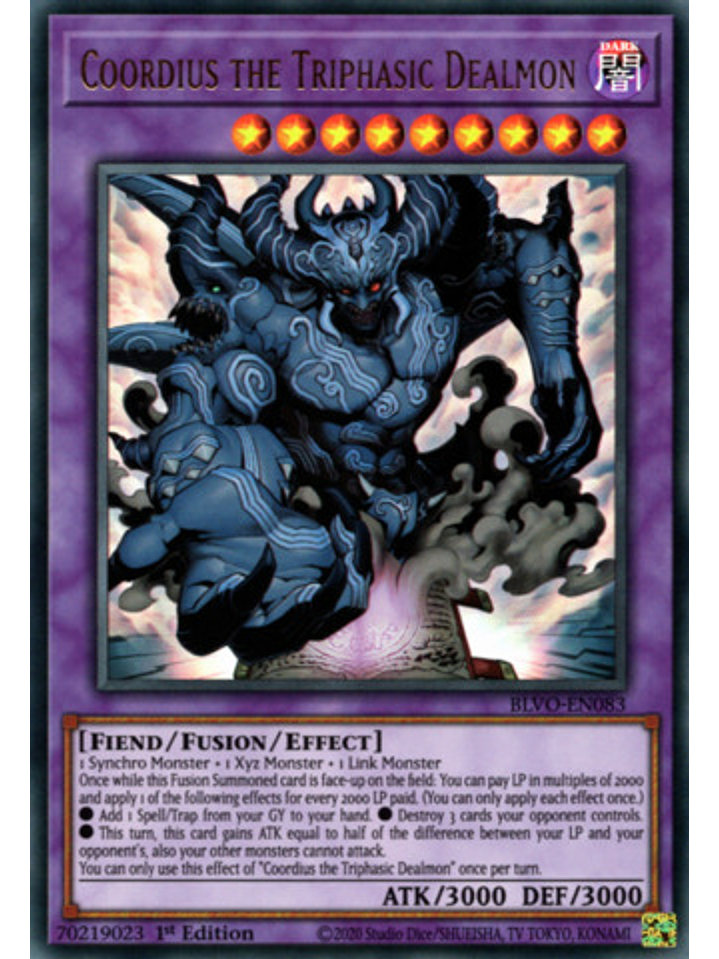 Coordius the Triphasic Dealmon - BLVO-EN083 - Ultra Rare 1st Edition 1