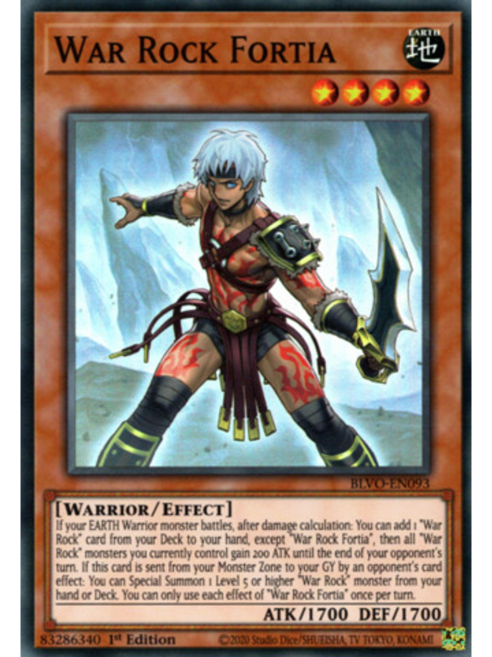 War Rock Fortia - BLVO-EN093 - Super Rare 1st Edition 1