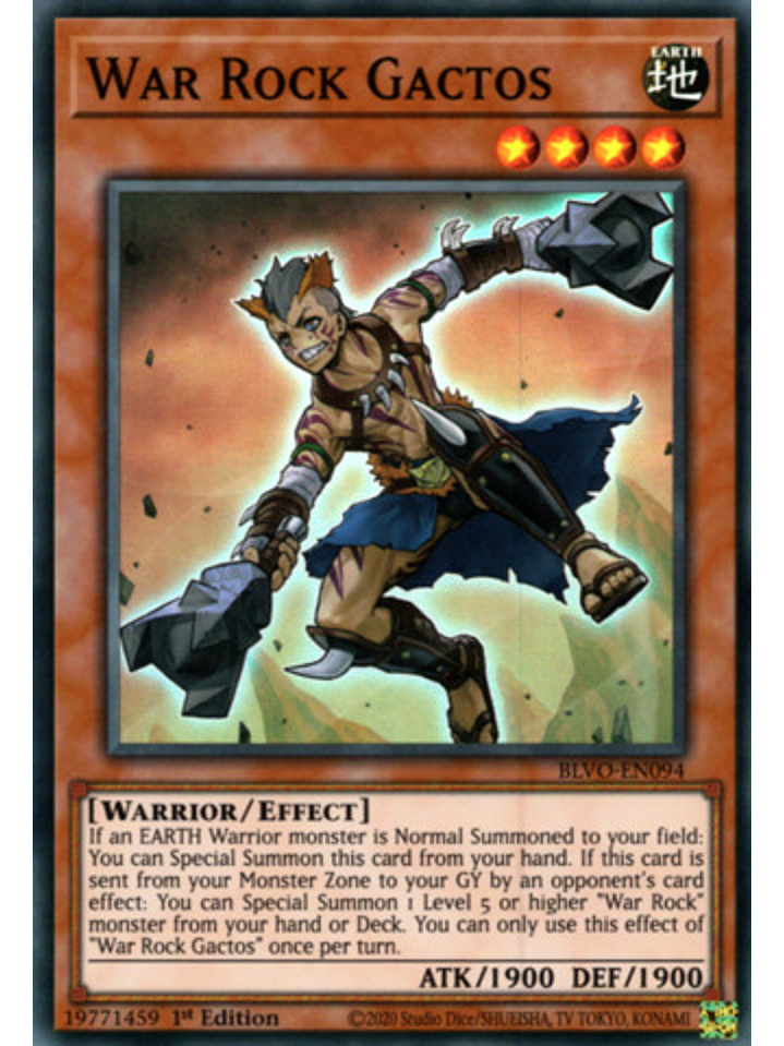War Rock Gactos - BLVO-EN094 - Super Rare 1st Edition 1