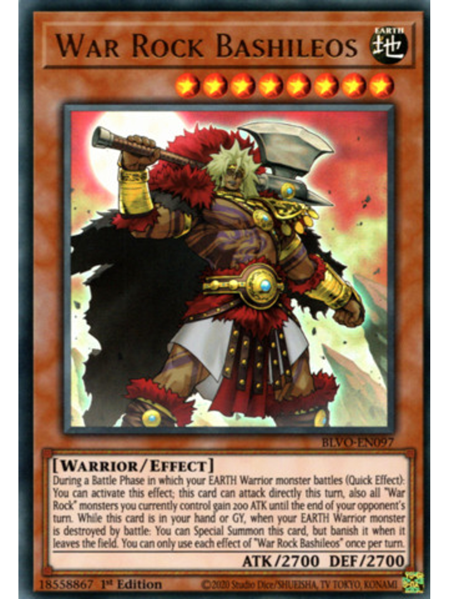 War Rock Bashileos - BLVO-EN097 - Ultra Rare 1st Edition 1