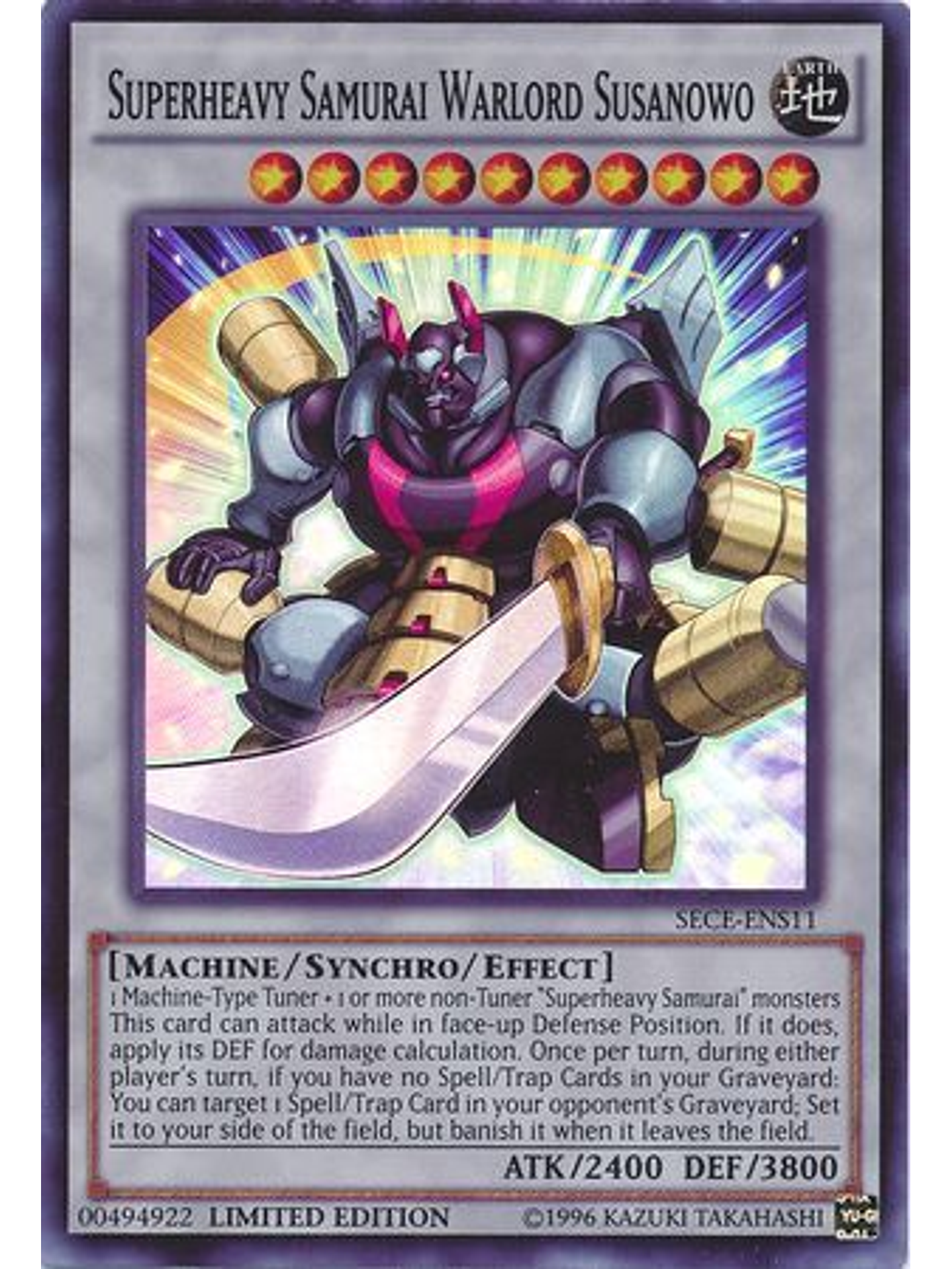 Superheavy Samurai Warlord Susanowo - SECE-ENS11 - Super Rare 1st Edition 1